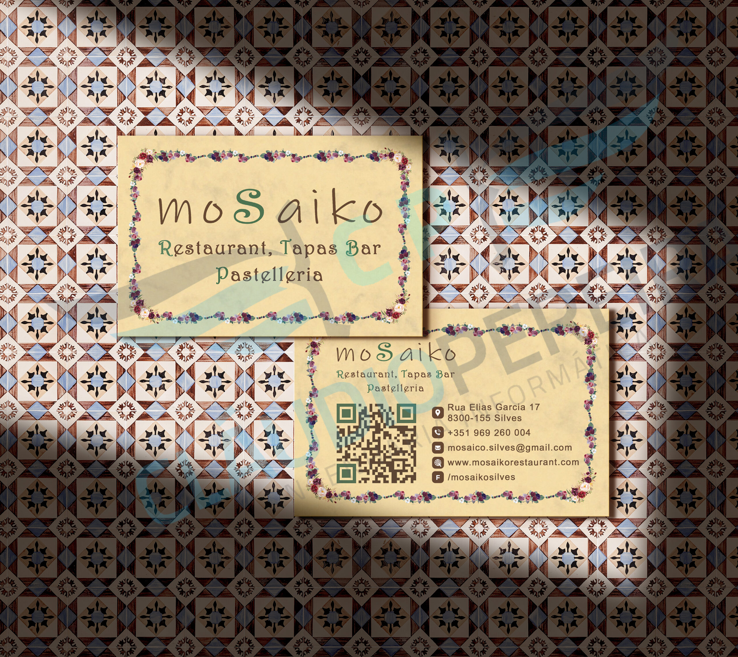 Cartões de Visita Restaurante Mosaiko
